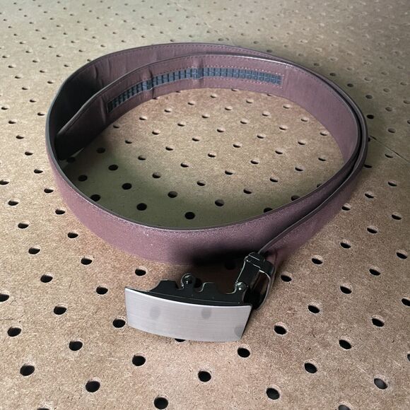 NEW Anson Premier Suede Leather Belt & Buckle Brown Holeless Adjustable Men - Picture 2 of 5